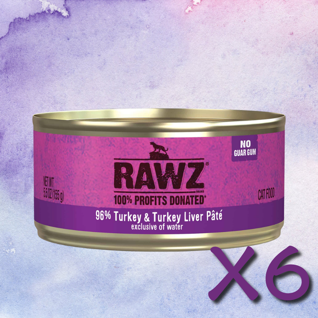 Rawz 96% Turkey & Turkey Liver Pate 155g X6
