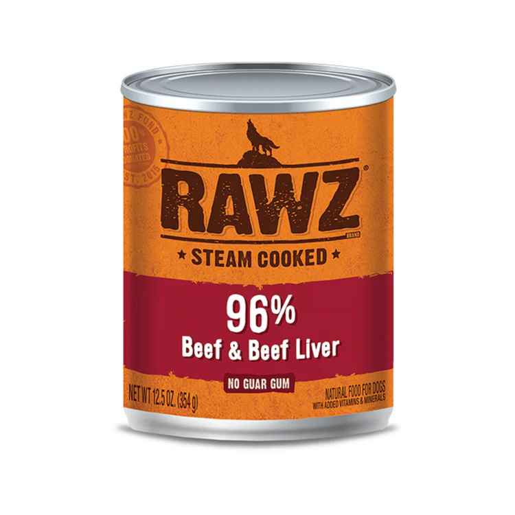 Rawz 96% Beef & Beef Liver Dog Can 354g x12