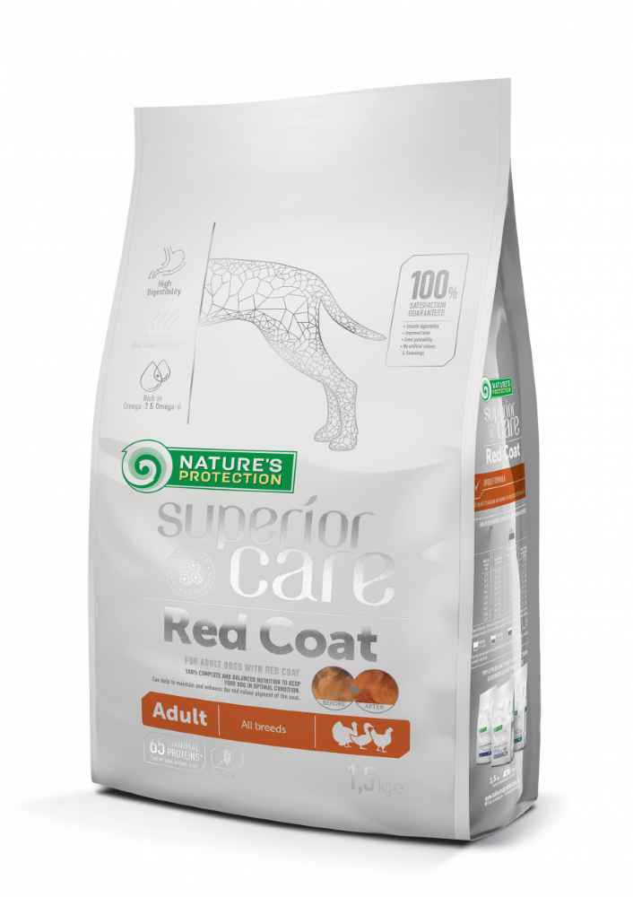 Nature's Protection RED COAT POUTRY ADULT ALL BREEDS COMPLETE PET FOOD FOR ADULT, ALL BREED DOGS WITH RED COAT 1.5kg