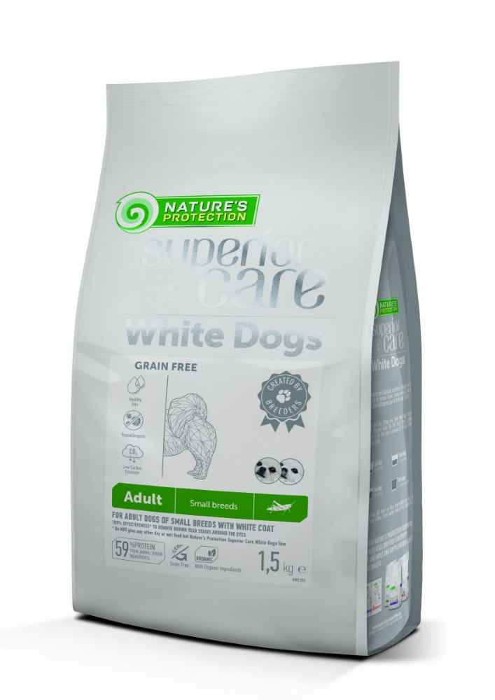 Nature's Protection 白色狗羔羊成年小型和迷你品種全寵物食品，適合成年小型和迷你品種白毛狗 4 kg 
