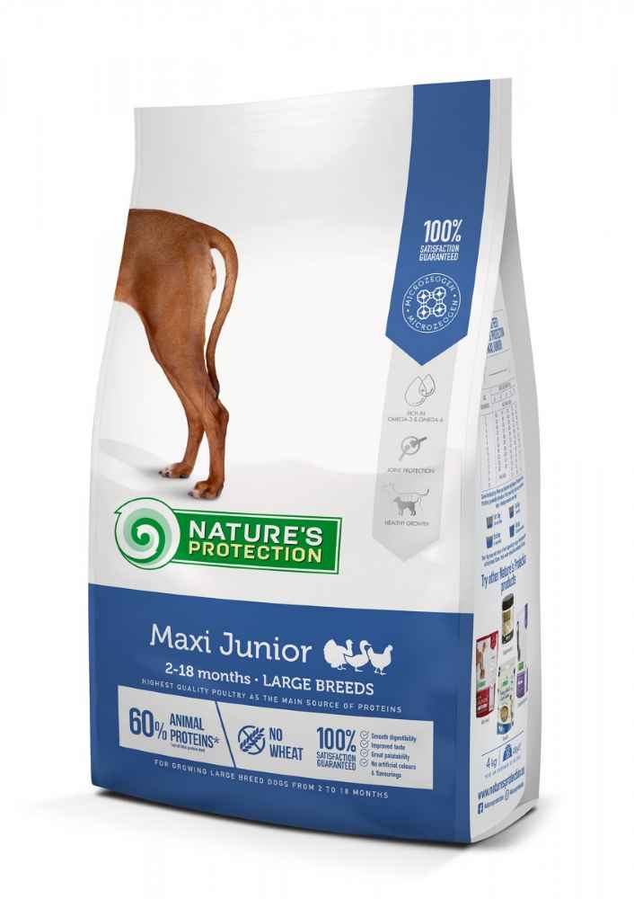 Nature's Protection MAXI JUNIOR COMPLETE PET FOOD FOR GROWING LARGE BREED DOGS 4kg