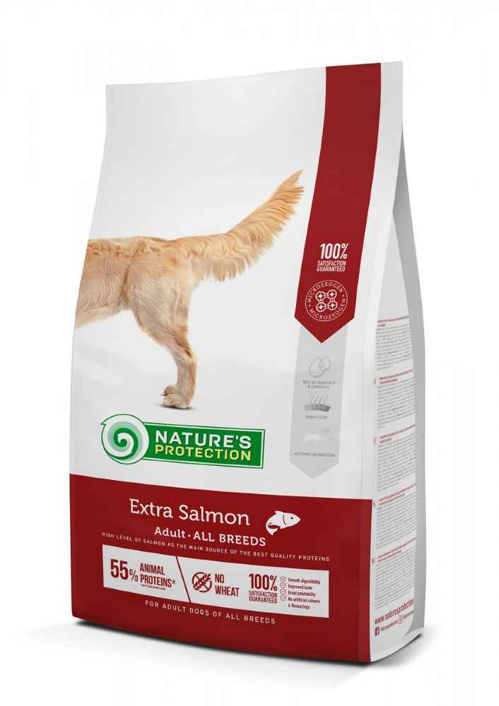 Nature's Protection EXTRA SALMON COMPLETE PET FOOD RICH IN SALMON FOR ADULT DOGS OF ALL BREEDS 12kg