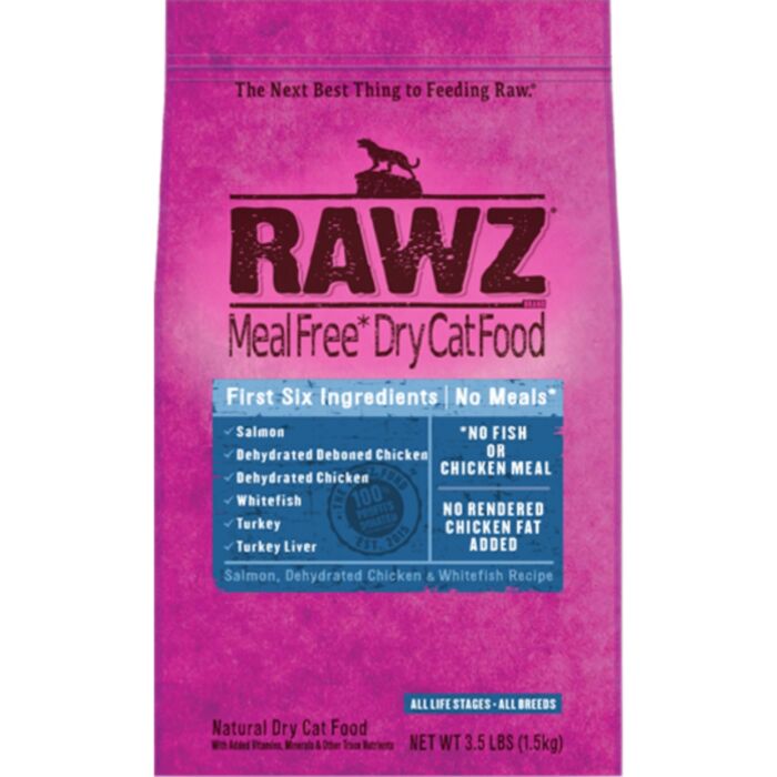 Rawz Dry Cat Food - Salmon, Dehydrated Chicken & Whitefish Recipe 7.8LB