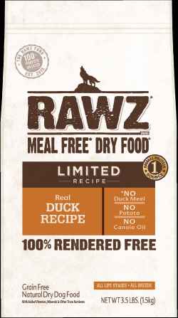 Rawz Grain Free Dry Dog Food - Limited Recipe - Real Duck Recipe 3.5LB