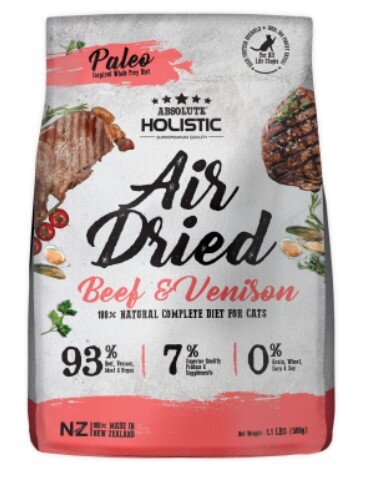 Absolute Holistic - Grain-Free Air Dried Beef & Venison for Cats 500g