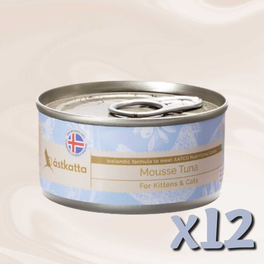 ástkatta - 主食幼貓成貓罐 純吞拿魚慕絲 80g X12