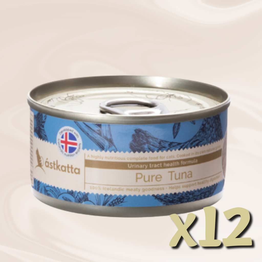 ástkatta - 白鏗吞拿魚肉 泌尿系統友善主食配方 貓罐頭 80g X12