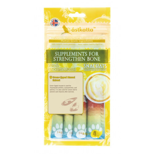 ástkatta - Grain Free Tuna & Chicken & Mussel Snackats For Cats 14gx4