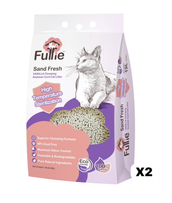 Furrie Thin Strips Fresh Vanilla Clumping Corn Tofu Cat Litter 19Lx2