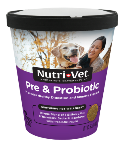 NUTRI-VET 益生菌+益生原 軟肉粒 狗狗保健小食 120 粒 