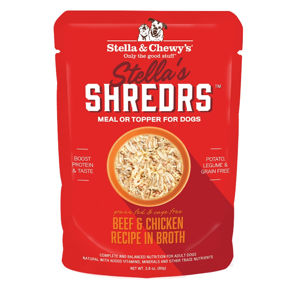 Stella & Chewy's Stella's Shredrs Beef & Chicken Recipe in Broth 80g