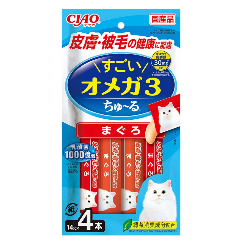 CIAO - Omega 3 Fur Health Super Slave - Tuna Flavor 14g X4