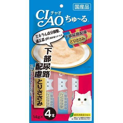 CIAO - Japanese Cat Strips Lower Urinary Tract Consideration Chicken Flavor 14g X4