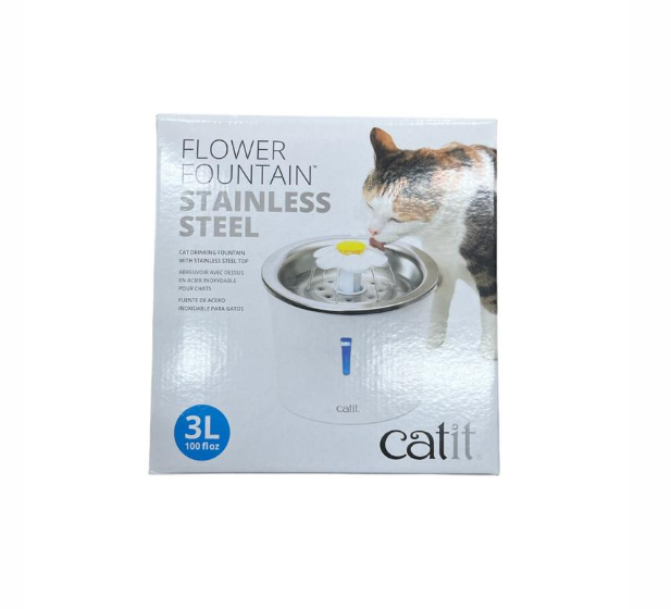 HAGEN - Catit Flower Fountain with Stainless Steel Top - 3L #43725