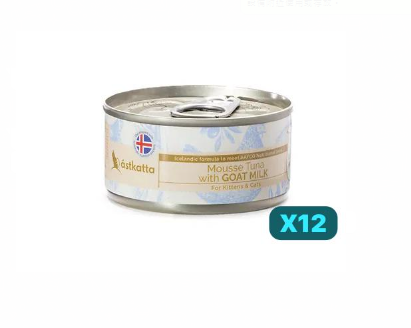 ástkatta - 山羊奶＋吞拿魚慕斯貓主食罐 貓罐頭 (適用於幼貓和全貓) 80gx12