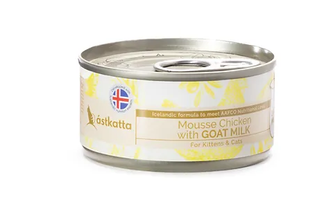 ástkatta - 山羊奶＋雞肉慕斯貓主食罐 貓罐 (適用於幼貓和全貓) 80g