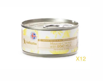 ástkatta - Cat & Kitten Goat Milk Chicken Mousse Can 80gx12