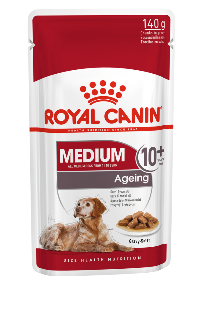 Royal Canin Dog Medium Ageing 10+ (Gravy)中型老犬肉湯包140g*10包