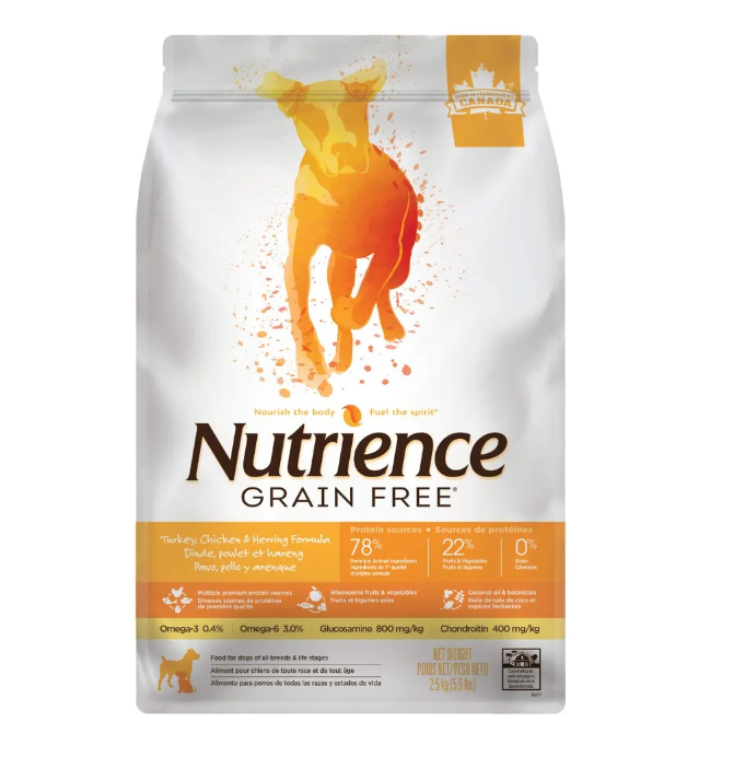 Nutrience Grain Free 無穀物狗糧 全犬配方 火雞+雞+鯡魚 #D6171 2.5 kg