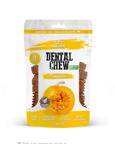 Absolute Holistic Grain-Free Dental Chew (Pumpkin Flavor) for Dogs 160g (18 Chews)
