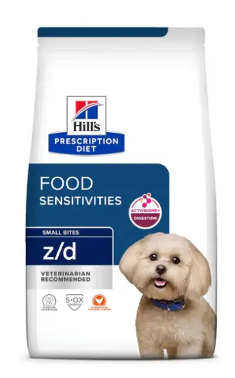 Hill's Prescription Diet z/d Food Sensitivities (Small Bites) Hydrolyzed Chicken Flavor Dry Dog Food 1.5kg