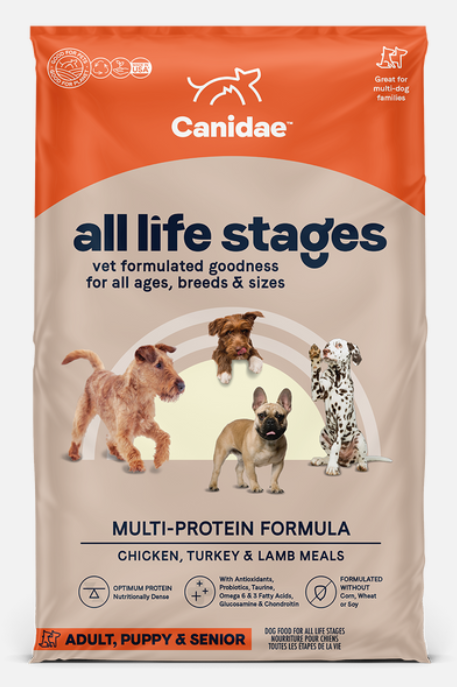 Canidae All Life Stages Multi-Protein Chicken, Turkey, Lamb & Fish Dry Dog Food 27lb