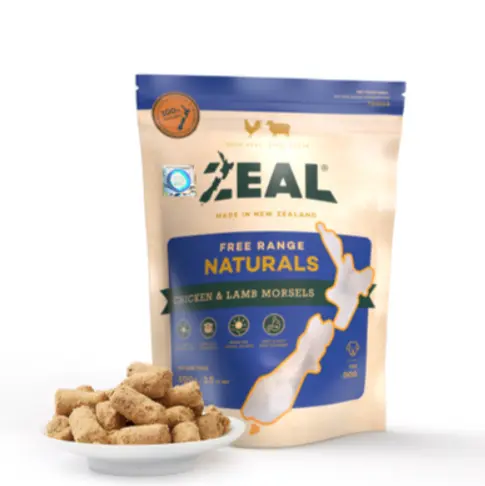 ZEAL- All Natural Treats( Freeze Dried Chicken & Lamb Morsels ) 100g