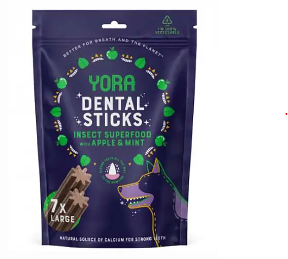 YORA - Insect with Apple, Mint Dental Sticks Large for Dogs 270g (7pc)