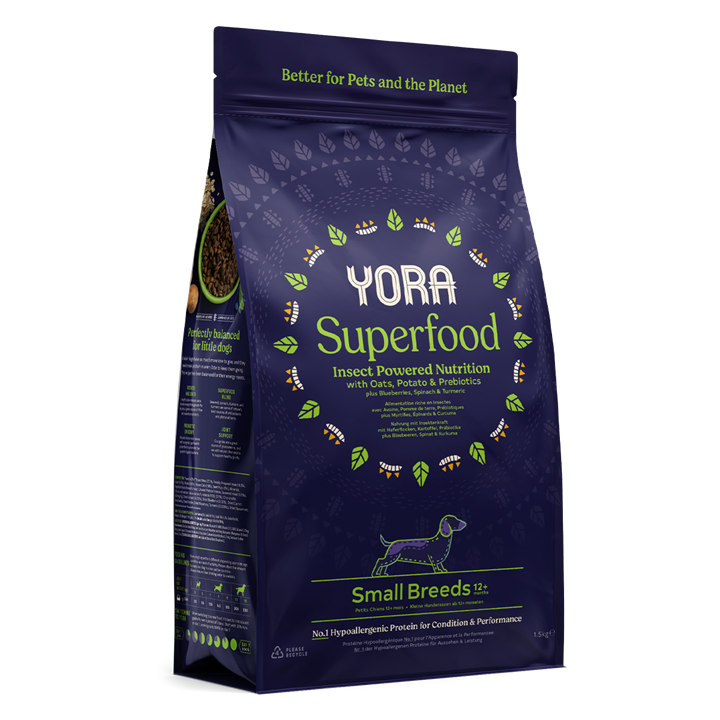 YORA - Nutritious Insects with Oats, Potato, Seaweed Dry Small Breeds Adult Dog Food 6kg