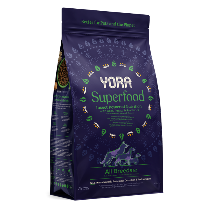 YORA - Nutritious Insects with Oats, Potato, Seaweed Dry All Breeds Adult Dog Food 6kg 