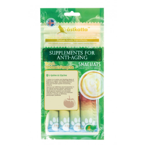 ástkatta Grain Free Tuna & Chicken & Pumpkin Snackats For Cats 14gx4