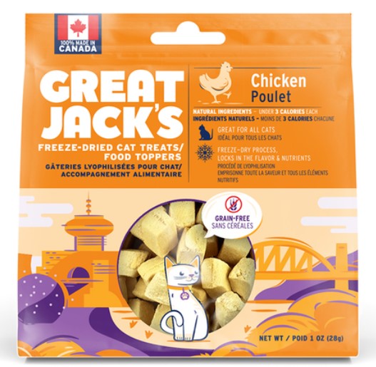 Great Jack's Chicken Freeze-Dried Grain-Free Cat Treats 1oz
