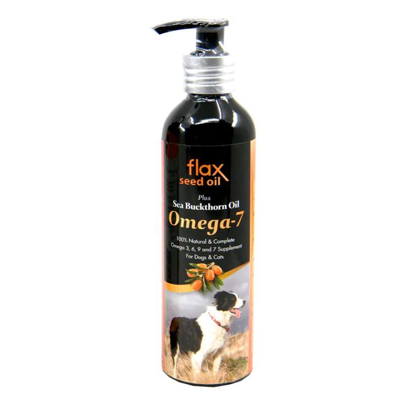 Fourflax - Flax Seed Oil plus Sea Buckthorn Oil (Omega-7) for Cats & Dogs  250ml