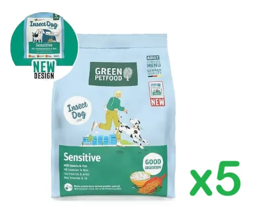 (原箱)Green Pet Food- Insect Dog Sensitive 蟲製防腸胃過敏狗糧 900g x5