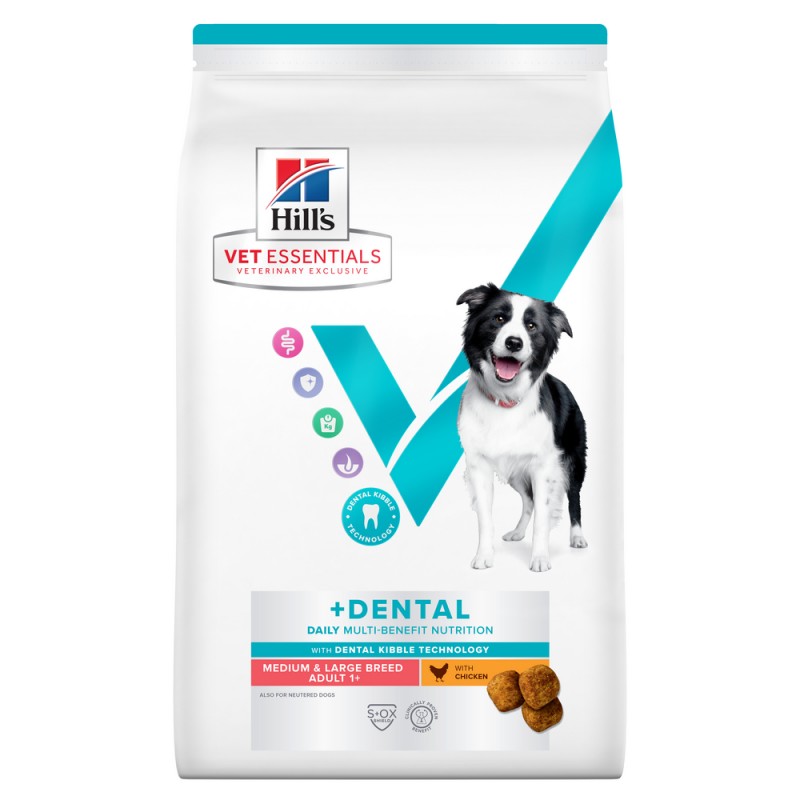 Hill's Vet Essentials 中型和大型成犬1+獸醫保健 潔齒 狗乾糧 狗糧 2kg
