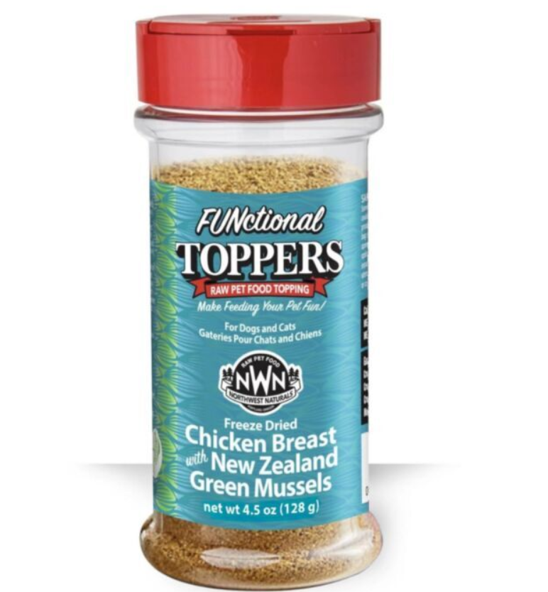 Northwest Naturals Toppers Freeze Dried Chicken Breast with New Zealand Green Mussels For Cat & Dog 4.5oz