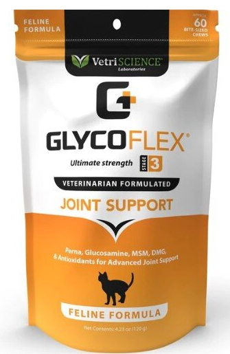 VetriScience GlycoFlex 3 Chicken Liver Flavored Soft Chews Joint Supplement for Cats 60 Chews