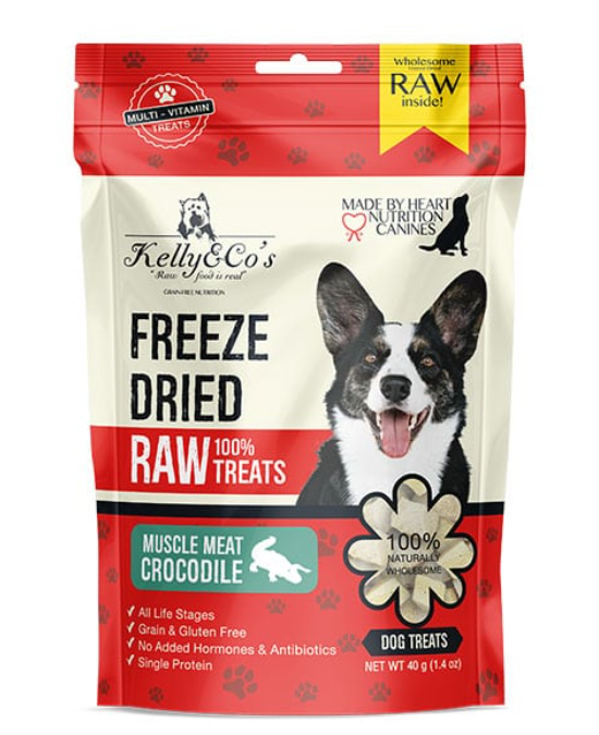Kelly & Co's Freeze Dried Raw Treat CROCODILE MUSCLE MEAT for Dogs 40g