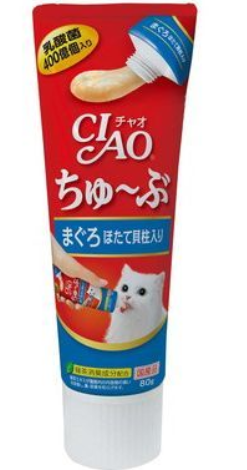 CIAO Chubu Tuna with Scallops Paste for Cats 80g #CS-152
