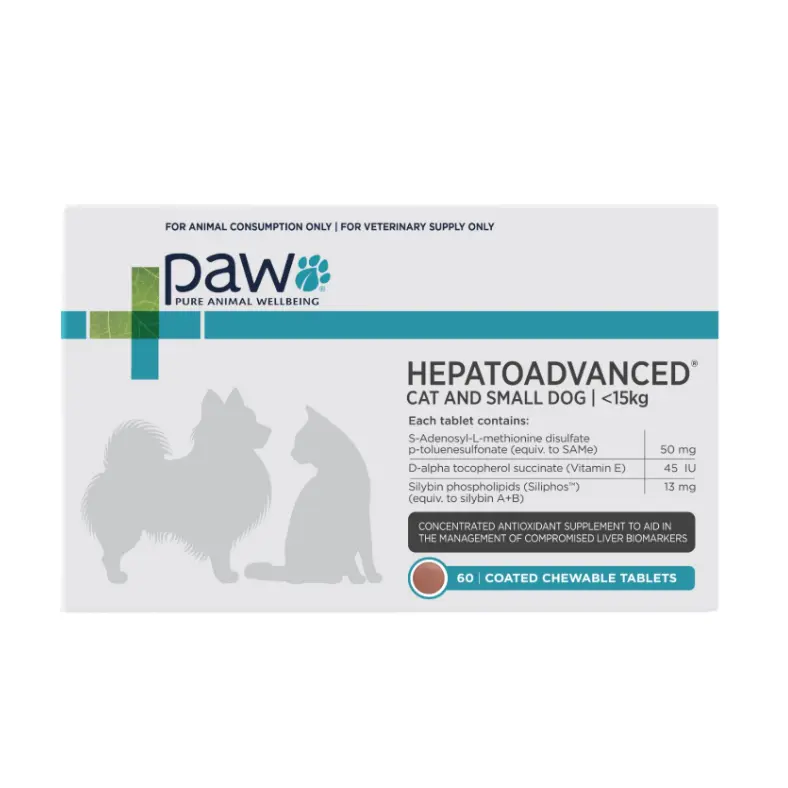 PAW HEPATOADVANCED 肝臟高效護理配方咀嚼片 (貓隻及小型犬) 60粒裝