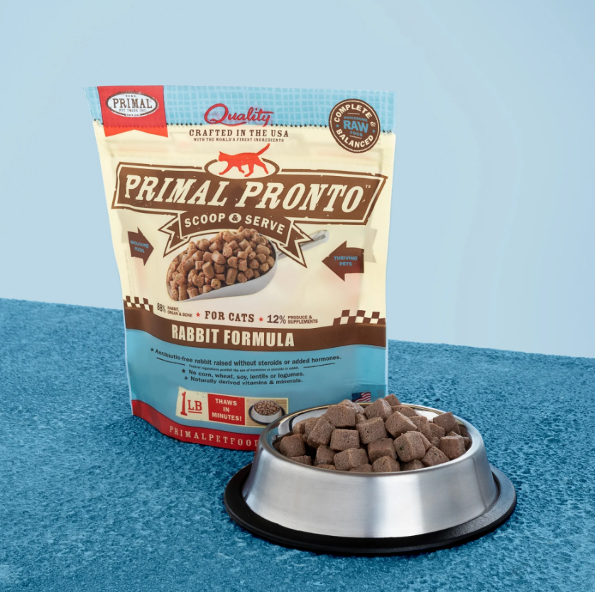 Primal Pronto Frozen Rabbit Cat Food 1lb