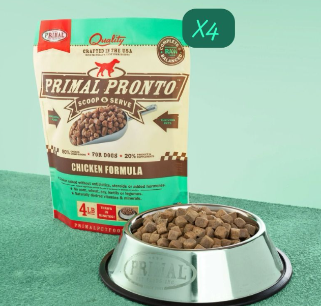 PRIMAL Pronto 急凍肉粒狗糧 雞肉配方 4lbx4