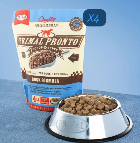 PRIMAL Pronto 急凍肉粒狗糧 鴨肉配方 4lbX4
