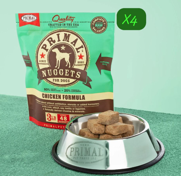 PRIMAL Nuggets 急凍肉塊狗糧 雞肉配方 3lbX4