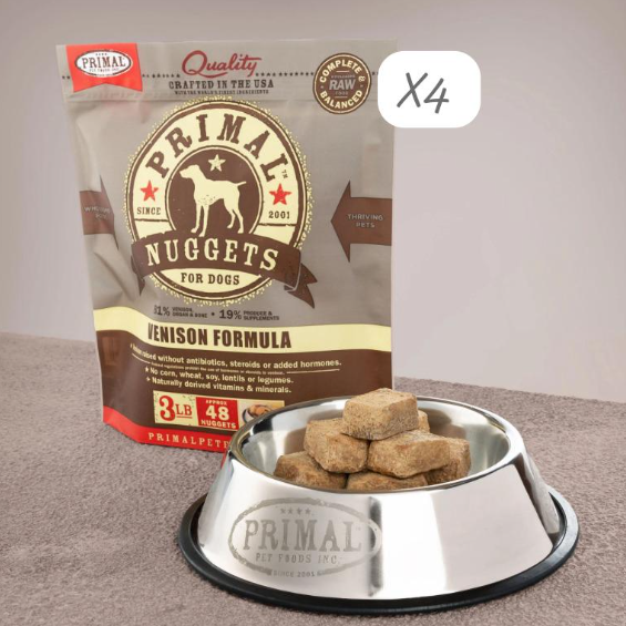 PRIMAL Nuggets 急凍肉塊狗糧 鹿肉配方 3lbX4