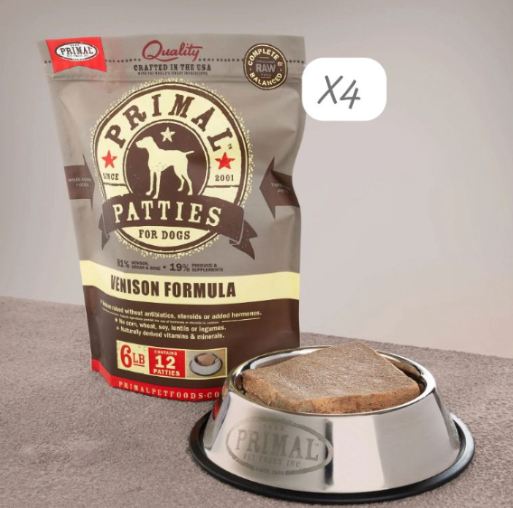 PRIMAL Patties 急凍肉餅狗糧  鹿肉配方 6lbX4