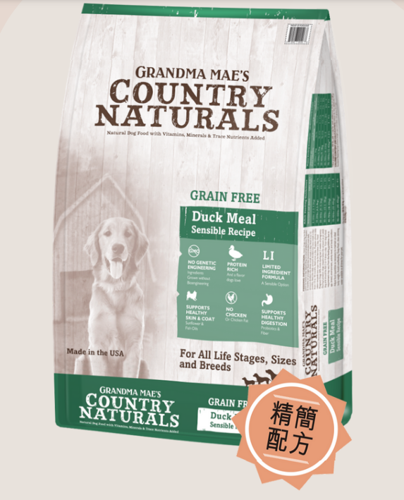 Country Naturals 無穀物鴨肉防敏配方 狗糧 12lb