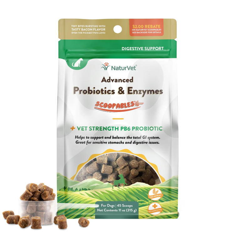NaturVet 犬用高級益生菌和酵素（袋裝） 11oz