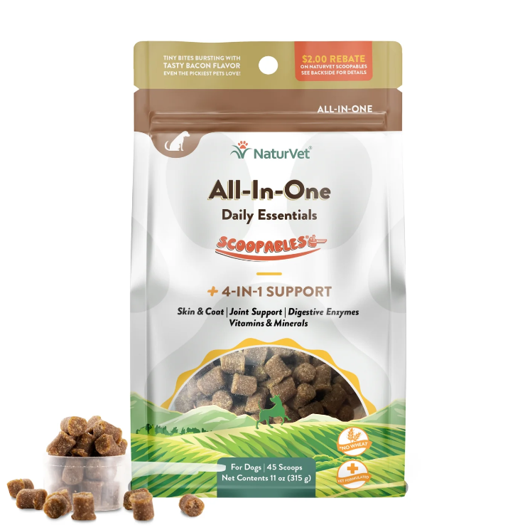 NaturVet All-In-One Daily Essentials 4-IN-1 Support Dog Treats Dog Supplement (Bag) 11oz