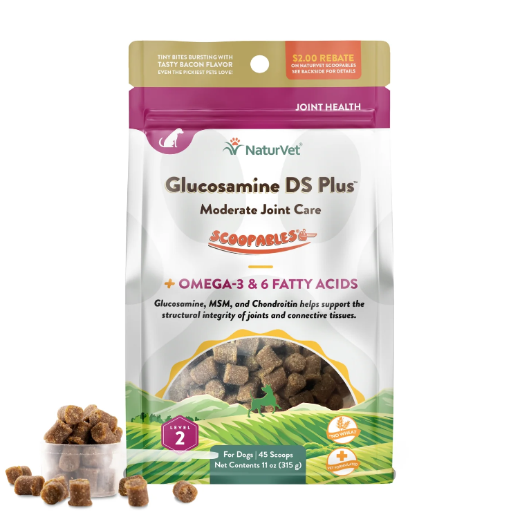 NaturVet Glucosamine DS Plus Level 2 Joint Care Supplement Treats for Dog (Bag) 11oz